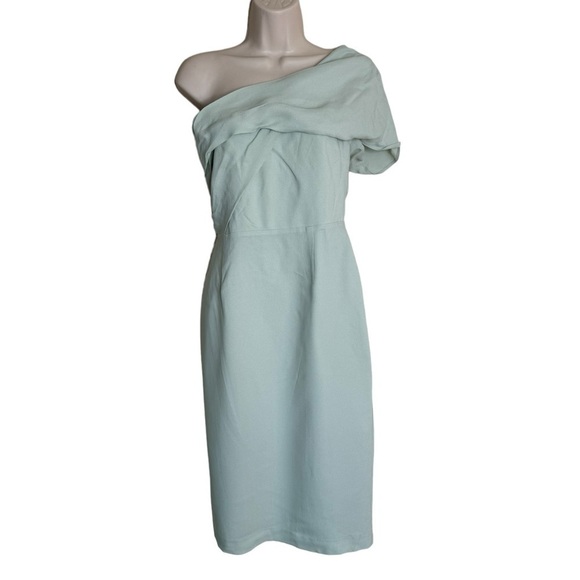 NWT Reiss Riana One Shoulder Midi Dress Mint Green size 4 - Picture 2 of 7